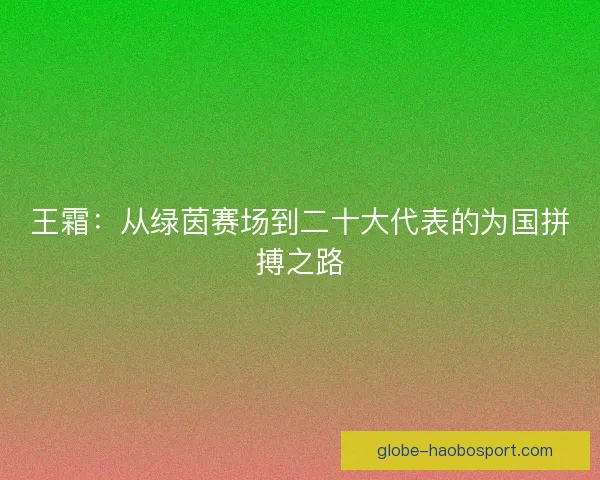 王霜：从绿茵赛场到二十大代表的为国拼搏之路