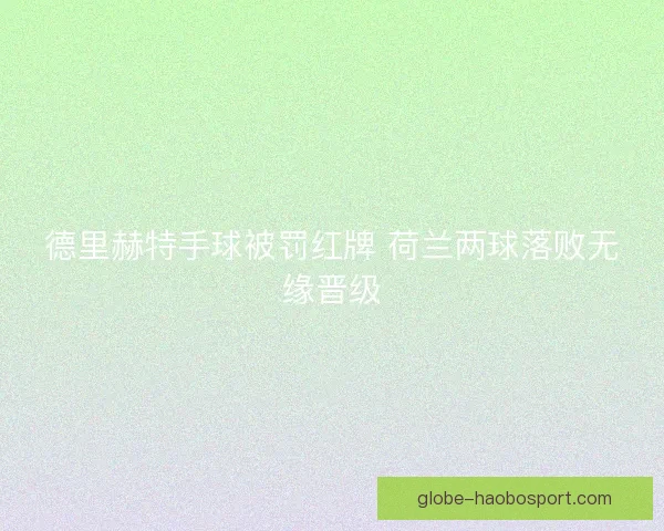 德里赫特手球被罚红牌 荷兰两球落败无缘晋级